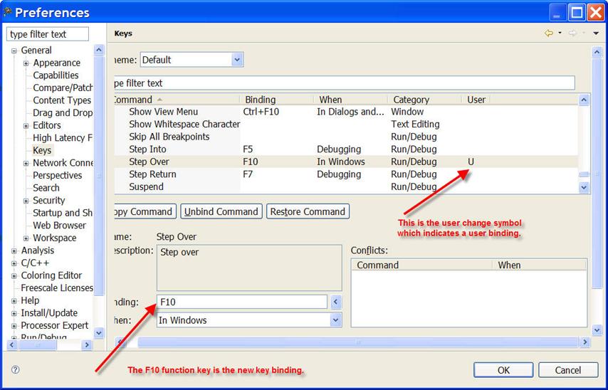 Miscellaneous Figure 2-86. Preferences Dialog Box-New Key Binding d. Click Apply. 4. Click OK. The Binding for Step Over appear as F10. When you use debugger, press the F10key for a Step Over.