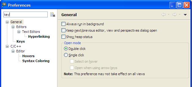 To change a keyboard shortcut or a keyboard binding: 1. From the IDE menu bar, select Window > Preferences.