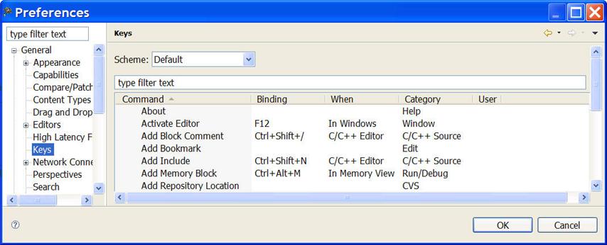 Miscellaneous 2.6.18 How can I change the debugger key bindings to the ones that I used to have in the Classic CodeWarrior IDE? The corresponding default binding for this functionality is Ctrl+F6.