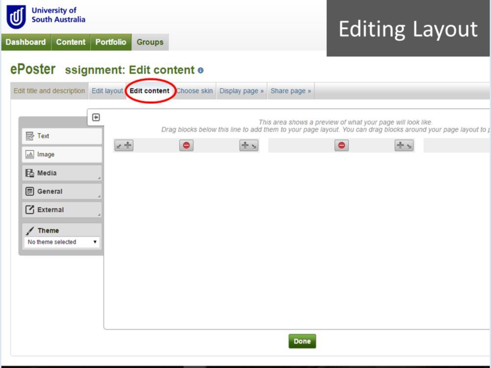 As soon as you save the title information, you will be taken to the Edit Content page, which will look like this.