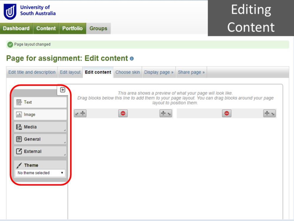As soon as you save the layout, you will be taken to the Edit Content page.
