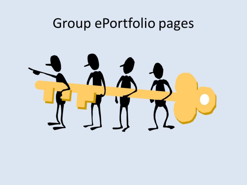 If you are using your eportfolio for presenting group work, you will need to