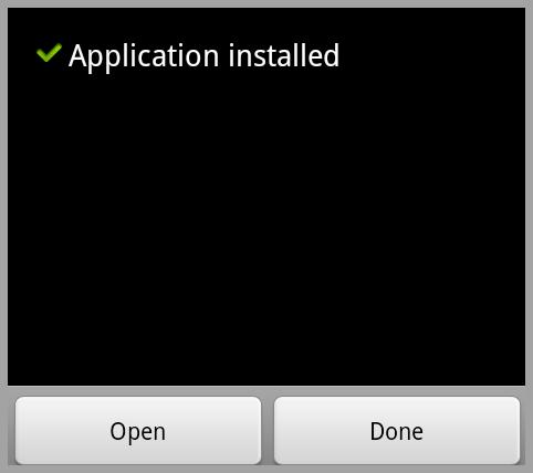 6. The application is then installed. Tap Open to launch the application.