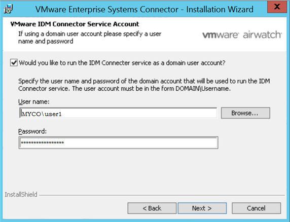 Note To make any selections on this page, you must be running the installer as a domain user that is part of the administrator group on the Windows server.