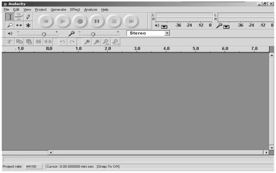 CONFIGURING AUDACITY FOR MICROSOFT WINDOWS Audacity Interface Audacity Control Buttons Use the attribute controls button at the top of the screen to go