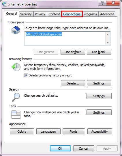 ADJUSTING INTERNET EXPLORER TO DIRECTLY ACCESS THE NETWORK A box