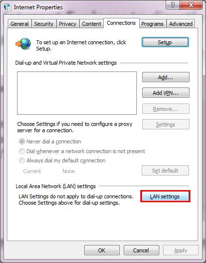 ADJUSTING INTERNET EXPLORER TO DIRECTLY ACCESS THE NETWORK On