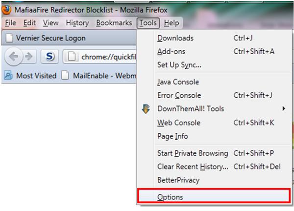 ADJUSTING FIREFOX DISK CACHE SETTINGS In some cases after logging in navigation from the log-in page is impossible. This is due to corruption of the browser cache.