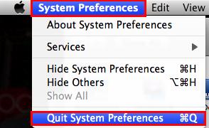 ADJUSTING TCP/IPV6 FOR MAC OS X Click System Preferences from the menu bar and click Quit System Preferences to complete.