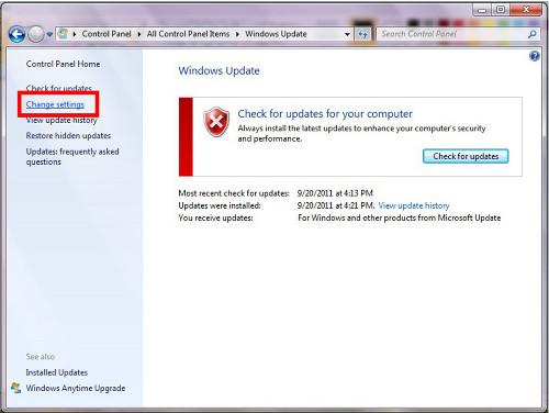 CHANGING WINDOWS 7/8/10 AUTO UPDATES OPTIONS Select