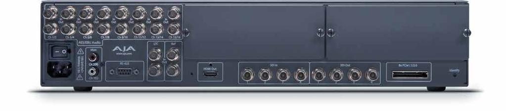 Corvid Ultra Connections 16-channel AES/EBU audio In/Out Capture and output a full 16 channels of AES digital audio for easy integration into your facility.