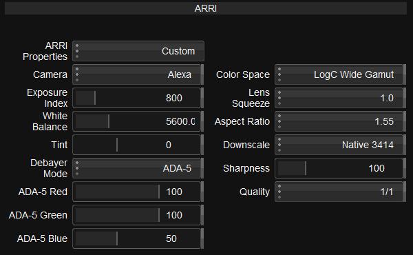 Camera Formats Arri RAW debayer updated Arri RAW debayer has been updated to Arri Raw_SDK_4.6.