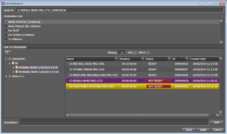 jobs and render engine, supporting the extensive list of formats and codecs that has made EDIUS such a force in broadcast production. Edited pieces are sent to the K2 for playout.