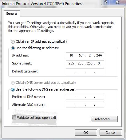 Appendices Here you see the IP settings in which the Gateway is connected to the Local network. 7) In the Internet Protocol TCP/IP Properties window, select Use the following IP Address.