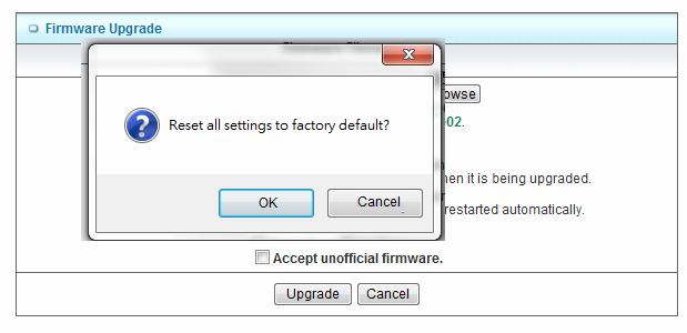 Once you want to restore these settings, please click Firmware Upgrade button and use the bin file you