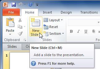 Introduction to MS Office 4. Click Create. A new blank presentation appears in the PowerPoint window. To open an existing presentation: 1. Click the File tab. This takes you to Backstage view. 2.