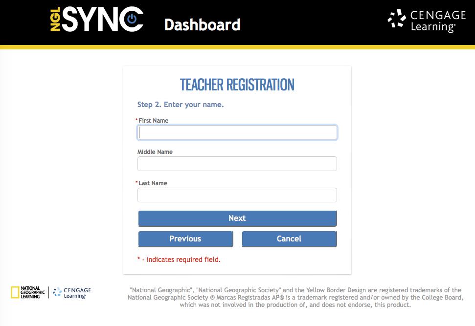Using the link you received from your DISTRICT, go to the NGLSync Dashboard. 2.