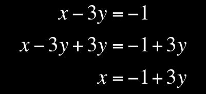 1 Solve the following system of equations.