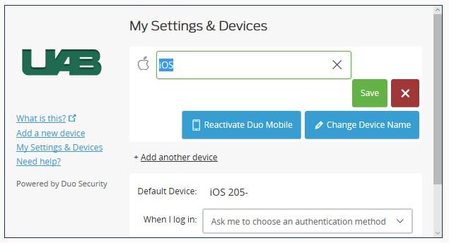 At this point, your device name will be changed. For example, if you are using an iphone, your device name before was likely ios and your phone number (ios 555-555-1234).