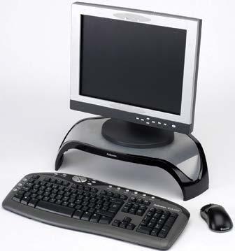 Fellowes Smart Suites Monitor Riser Unique shape fits neatly into desk corner if required