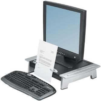 Platform features 3-way height and tilt adjustment for laptops In-line copyholder