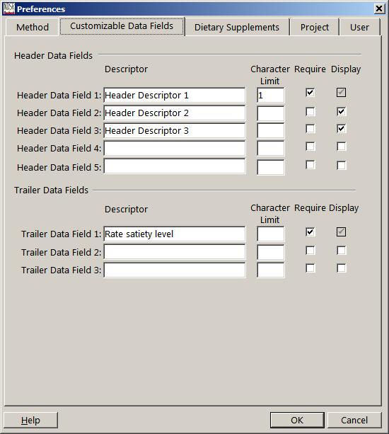 2. When you receive the Preferences window, select the Customizable Data Fields tab. 3. Customize the fields by typing a descriptor into the Header or Trailer Data Field Descriptor: Field.