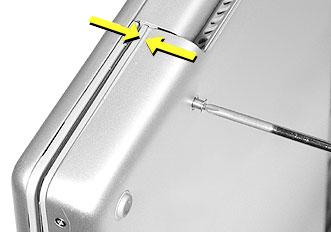 Carefully install one of the shoulder screws in the end screw hole on the bottom.
