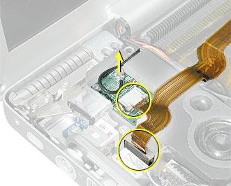 Procedure 1. Release the two ZIF connectors and move the flex cable aside. 2. Disconnect the Bluetooth antenna cable.