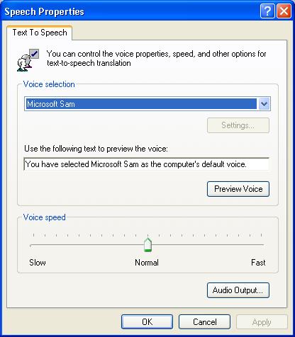 Section V About Text-to-Speech and Voice Packs Mac OS X: Configuring Text-to-Speech Settings Figure 4.