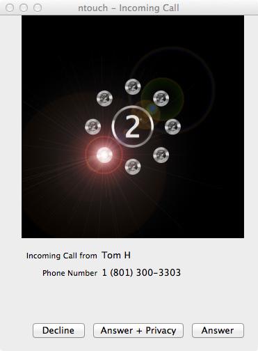 Make and Receive Calls To Answer an Incoming Call Look for the Incoming Call dialog to appear as shown below.