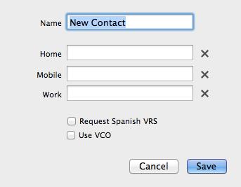 Use the Phonebook Step 3. The New Contact pane will then appear as shown below.