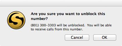 Use the Phonebook To Unblock a Number Select the Blocked button. Highlight the contact you want to delete from the Contact list as shown below.