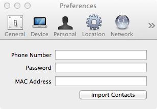 Change Preferences To Import Contacts Select the Import button to display the dialog shown below.