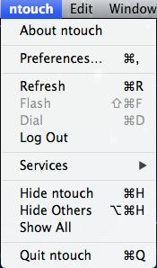 Use Menu Options Use Menu Options To Use the ntouch Menu Select the ntouch menu to display the drop-down menu shown below. Then study the table to learn how to use the menu options.