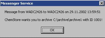 Maintenance of Client/Server Systems 7 Archiving, Deleting, and Dearchiving In case it is installed, ChemStore C/S notifies the generic XML-based archive interface every time an archive unit is
