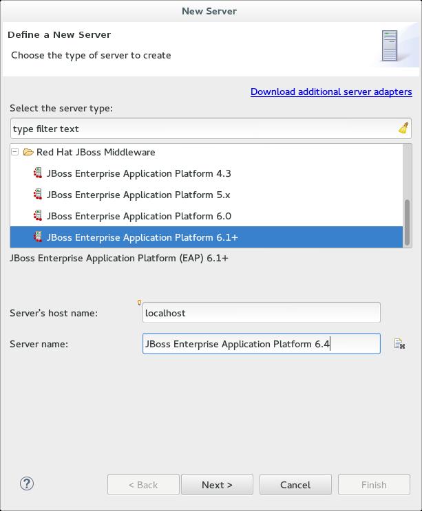Getting Started Guide Figure 4.2. Define a New Server 4.