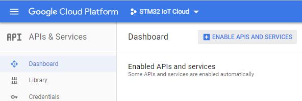 In the GCP console, go to API & Services dashboard as shown in Figure 8. Figure 8. Enable APIs menu 3.