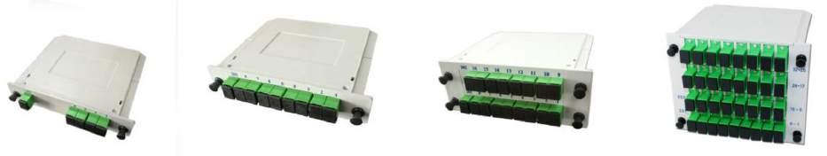 MINI PLUG-IN TYPE PLC SPLITTER DESCRIPTION Mini Plug-in Type PLC Splitters split one wavelength into many by using PLC (Planar lightwave circuit) technology.