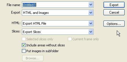 .. Kada smo završili kreiranje svih dugmića, izvozimo slike (ili celu HTML stranicu) iz: File-Export.