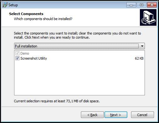 2 Software Installation Installing QUADRA-CHEK 2000 Demo under Microsoft Windows Select the type of installation Activate or deactivate the option Screenshot Utility Figure 2: Installation wizard