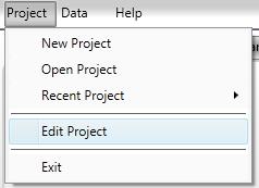Figure 17. New Project Step2 Use Example 4.3 Edit Project 1. If you need to modify an opened project, select Edit Project from the Project Menu. Figure 18. Edit Project Step1 2.