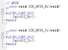 Step 3: adding the functions of data recorder Transplanting MGI to Your Application The functions name are: UartGUI_Dotting(UART_DID_SYS) and UartGUI_Dotting(UART_DID_MOTOR_1).