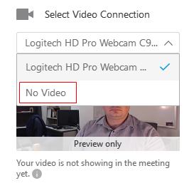 Beneath the Select Video Connection header, choose your webcam from the drop-down menu.