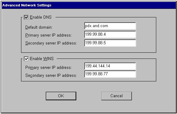 Network Properties 3. Select an addressing mode and provide information as needed, then click Apply or OK.