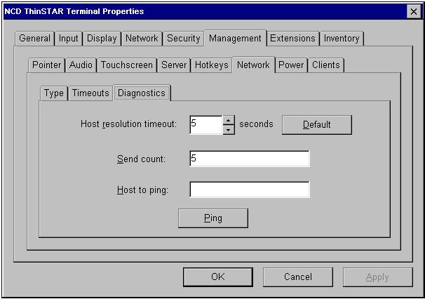 Management Properties 3. Enter timeout information, then click Apply or OK. DHCP Timeout The default is 60 seconds.