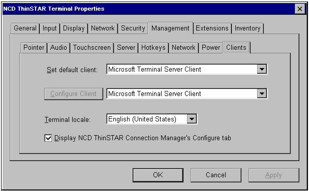 Management Properties 2. Select Management > Power. 3. Enter power information, then click OK or Apply.