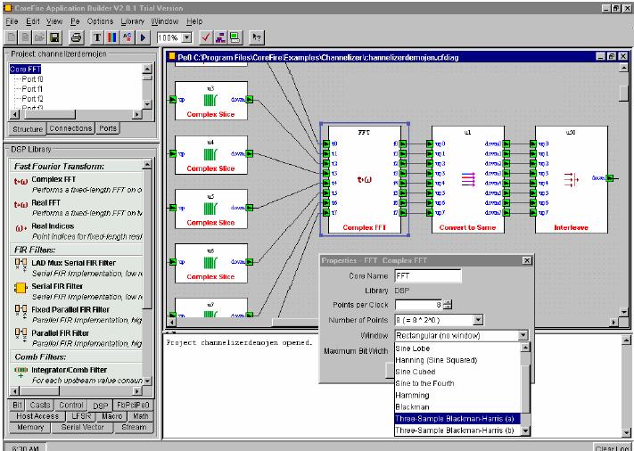 CoreFire FPGA Application Builder Design viewer