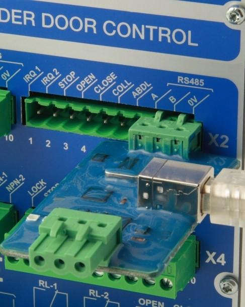 Use the end marked with a green square to connect to the controllers RS485 connection.