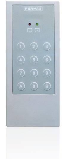 STAND-ALONE Keypad Loft Memokey Ref.4540 Access control keypad which allows the door to be opened when a pre-programmed code of up to 6 digits is entered.