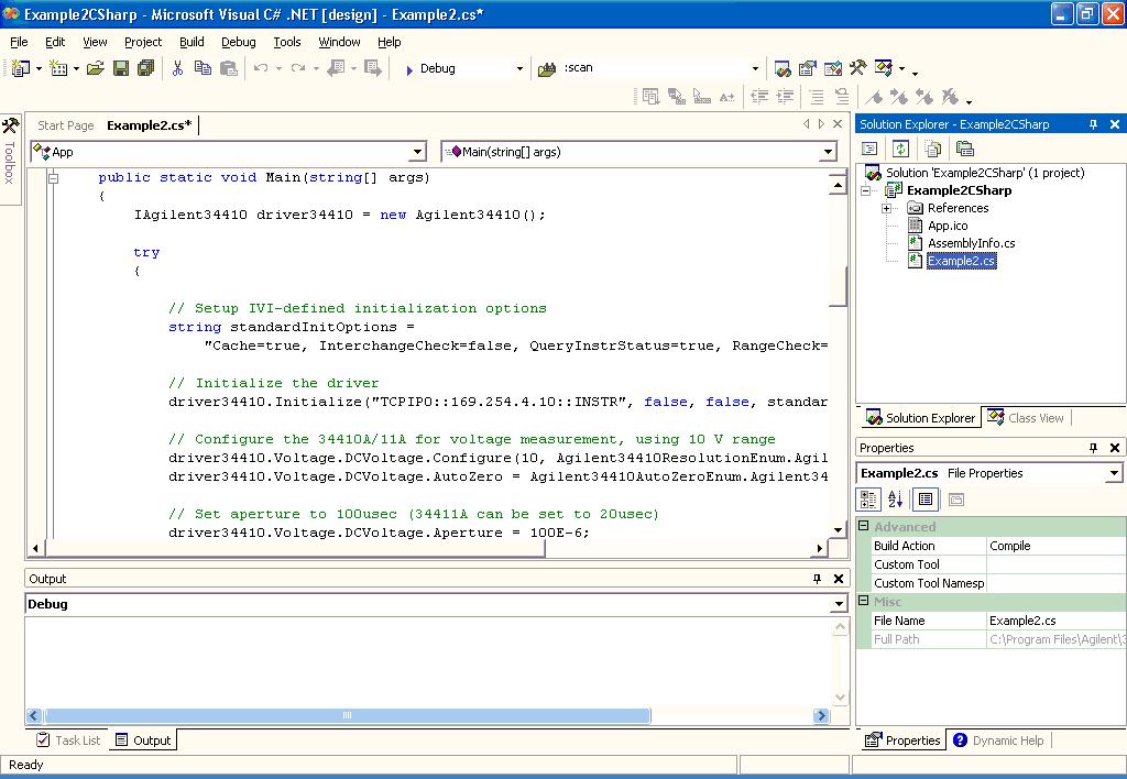 3 Introduction to Programming change address string example source code Figure 3-4. Changing the Instrument Address String (Visual C#). Visual Studio.NET (Visual Basic 7.